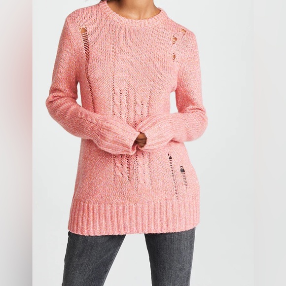 Raquel Allegra Pink Distressed Sweater - Picture 3 of 7